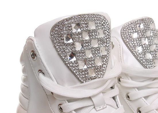 Sneakersy z dżetami /E8-1 Y177 Sx426/ Białe