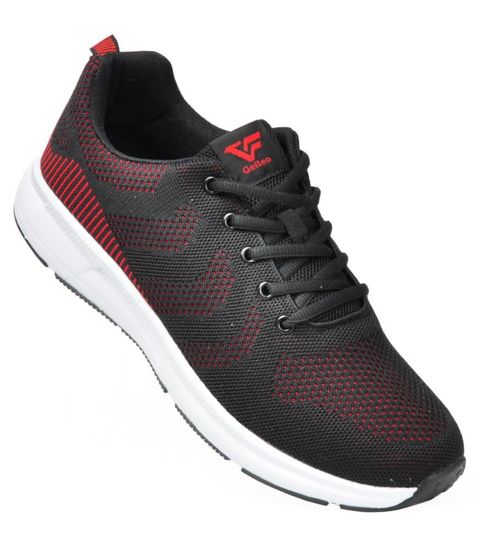 Sznurowane buty sportowe Gelteo Czerwono Czarne /E1-2 T1809 S513/