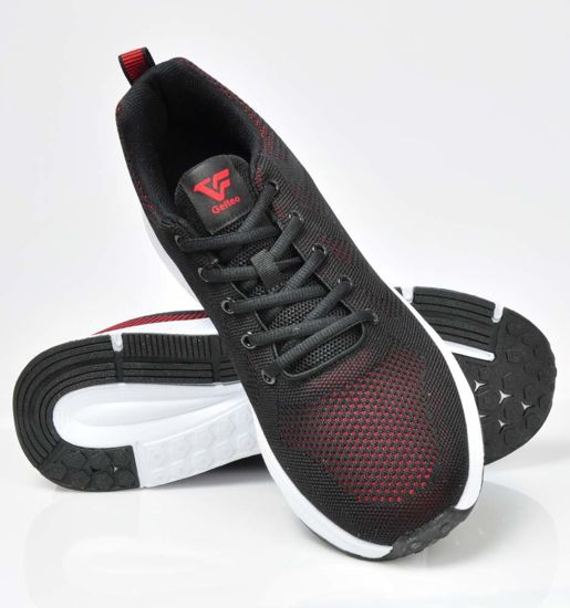 Sznurowane buty sportowe Gelteo Czerwono Czarne /E1-2 T1809 S513/
