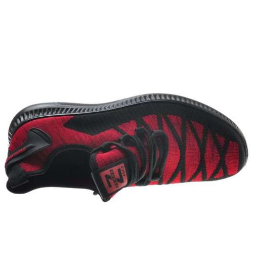 Czarno czerwone sportowe buty męskie /C2-2 9083 S311/