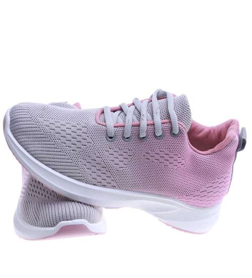 Damskie buty sportowe Grey Pink /A1-3 13972 T287/