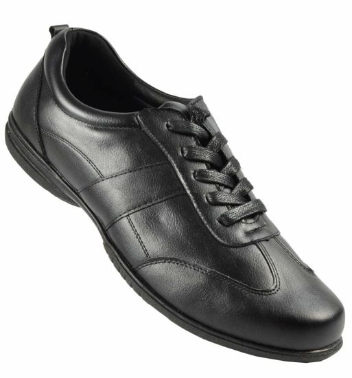 Sznurowane obuwie męskie w sportowym stylu CZARNE /G2-2 3667 S213/