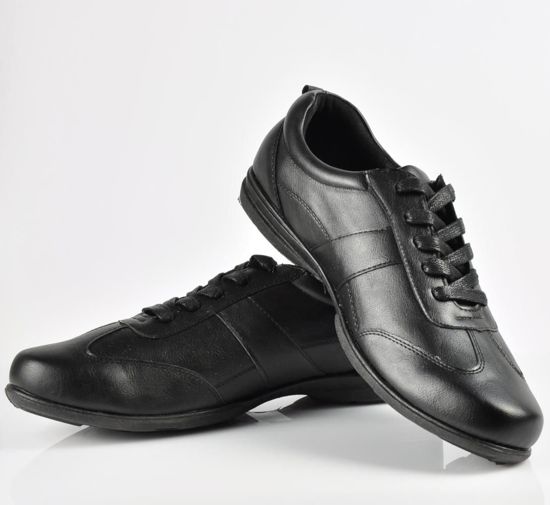 Sznurowane obuwie męskie w sportowym stylu CZARNE /G2-2 3667 S213/