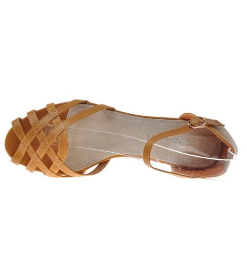 Damskie sandały na płaskim obcasie CAMEL /E8-3 6033 S192/