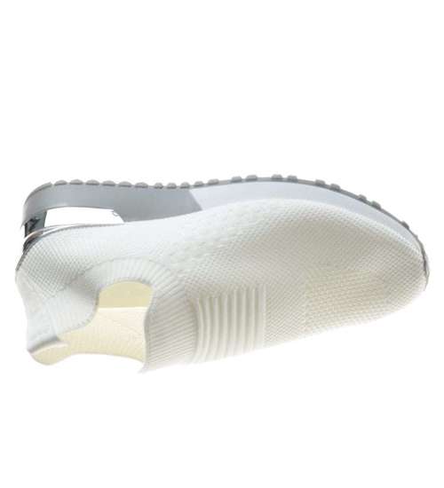 Wsuwane elastyczne buty sportowe Białe /D1-2 8372 S306/