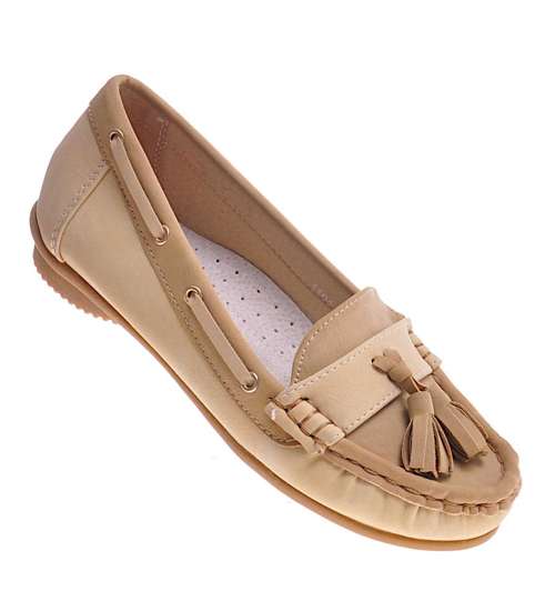 Dziewczęce mokasyny Camel/Beige  /G13-3 10856 T097/