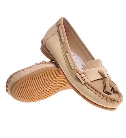 Dziewczęce mokasyny Camel/Beige  /G13-3 10856 T097/