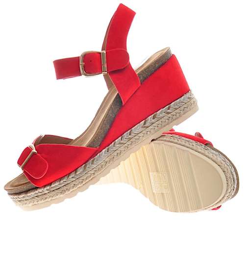 Czerwone sandały espadryle /G8-3  11514 W201/