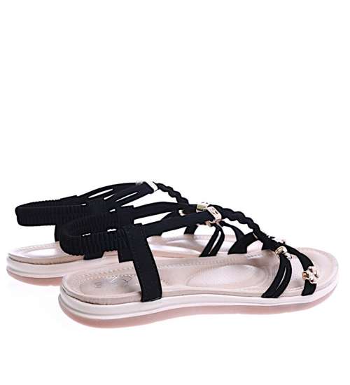 Plażowe czarne wsuwane sandały /A10-2 145+95 T397/
