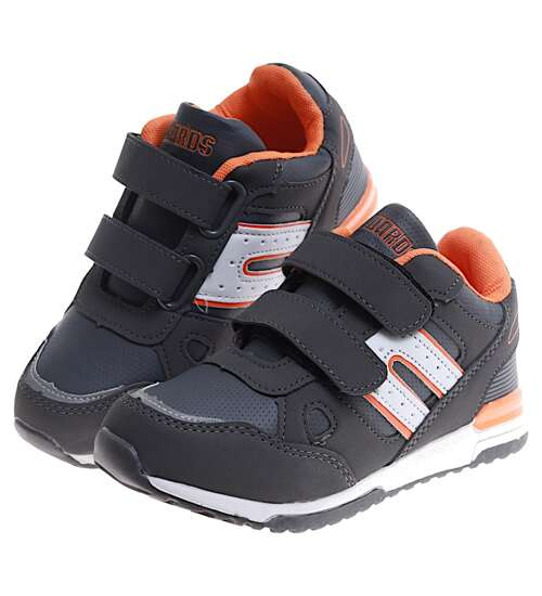 Szare chłopięce buty sportowe sneakersy /D6-1 16825 T386/