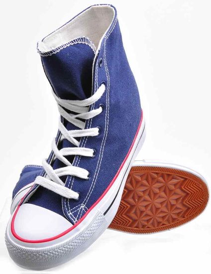 Materiałowe trampki sneakersy na koturnie GRANATOWE /E10-2 2329 S198/