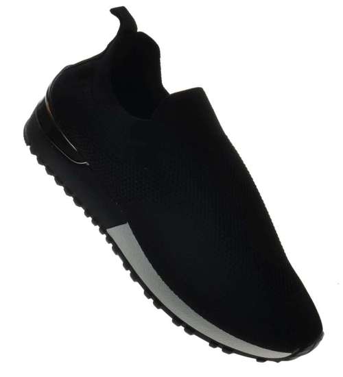 Wsuwane elastyczne buty sportowe Czarne /D1-3 8163 S306/