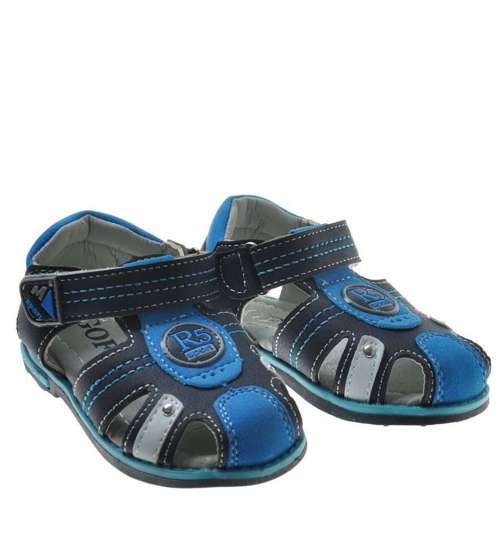 Chłopięce sandały z rzepem Niebieskie /A8-2 9059 S192/
