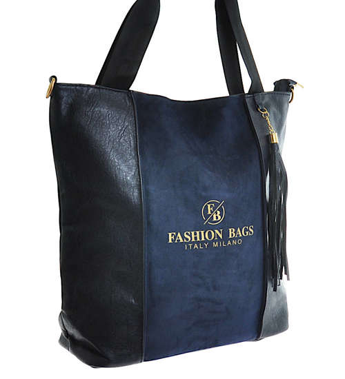 Granatowo czarna torebka Shopper Bag /H10 TB72 S493/