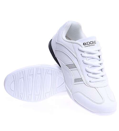 Białe damskie buty sportowe /C7-1 14734 S246/