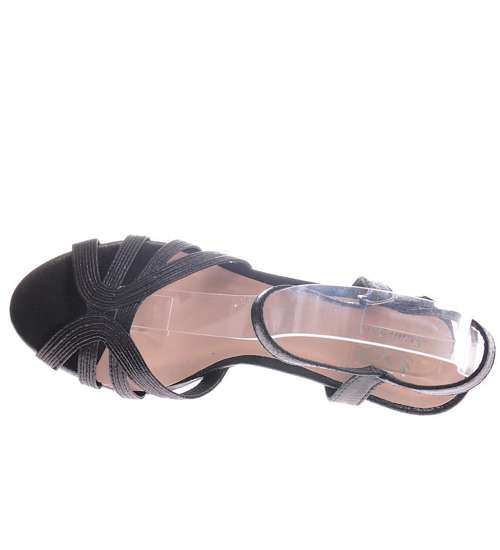 Czarne sandały na szpilce /E8-3 11941 T255/