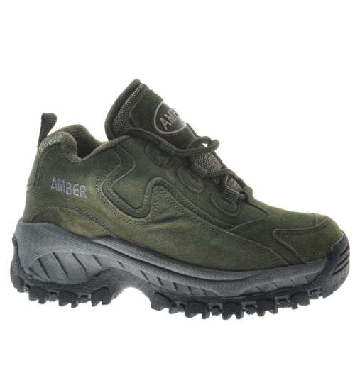Oliwkowe buty trekkingowe dla chłopca /B3-1 9241 S181/