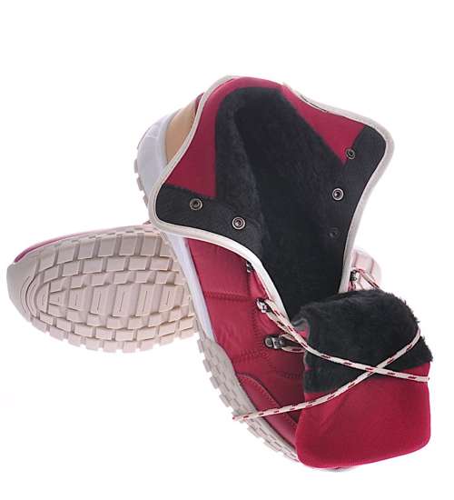 Trekkingowe buty męskie Czerwone Outlet /G4-2 10362 S233/