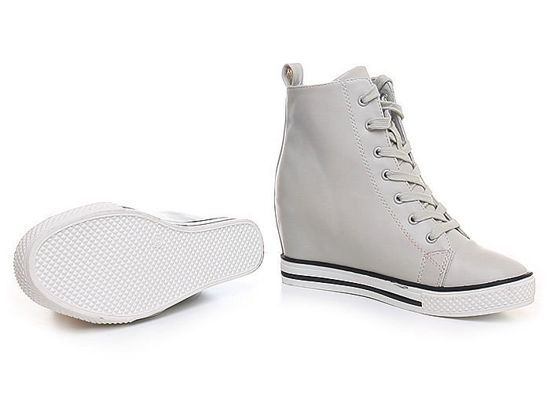 Gładkie trampki sneakersy /E8-2 Y189 t321/ Szare