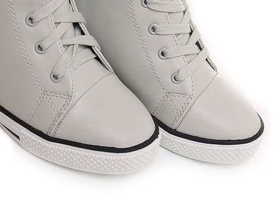 Gładkie trampki sneakersy /E8-2 Y189 t321/ Szare