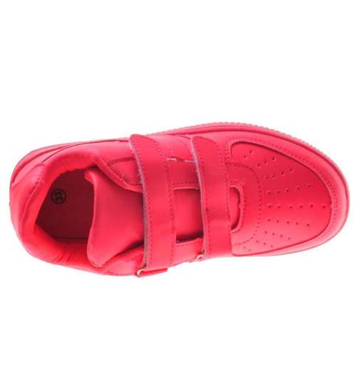 Różowe buty sportowe z rzepami /G4-3 8520 S242/