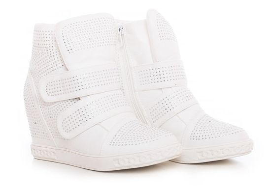 Trampki sneakersy z cekinami /F10-2 Ae168 S611/ Białe