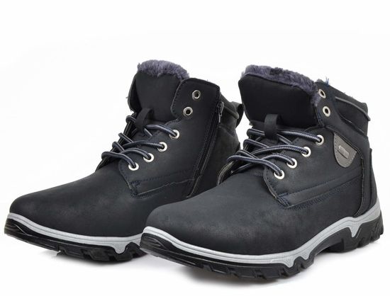 Granatowe buty trekkingowe z ociepleniem /A6-3 2637 S416/