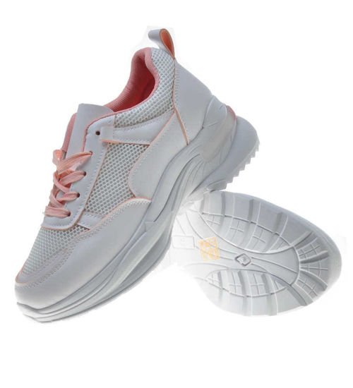 Sportowe buty damskie na platformie PINK /E9-3 6158 S360/