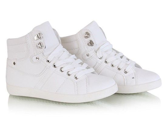 Płaskie białe sneakersy trampki /D4-3 W218 /