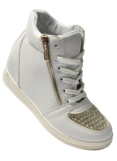 Białe trampki sneakersy na koturnie /xx 3712 S117/