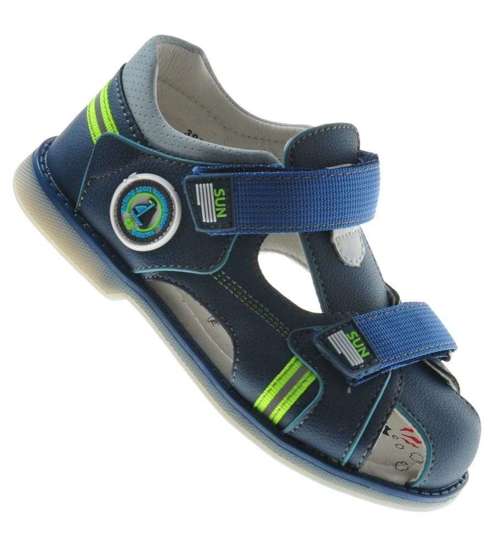 Chłopięce sandały z krytymi piętami Blue /A8-2 8961 S392/