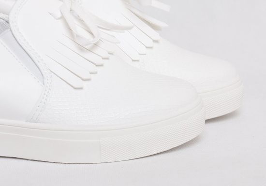 Sneakersy na średnim obcasie Boho /G12-2 Q189 Sx324/ White