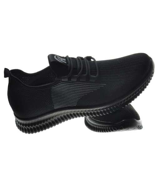 Wsuwane sportowe buty męskie Black-Grey /B3-3 8985 S275/