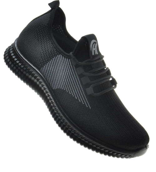 Wsuwane sportowe buty męskie Black-Grey /B3-3 8985 S275/