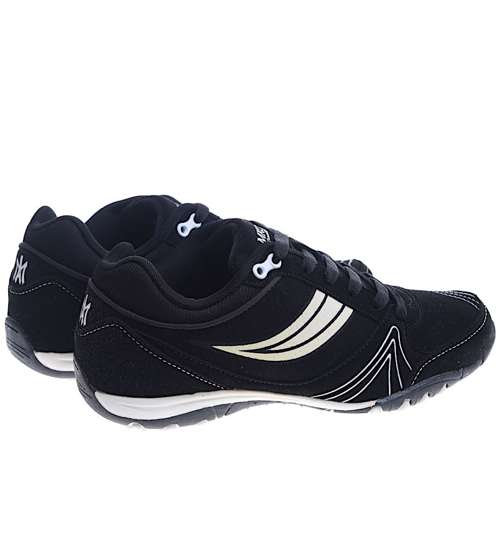 Czarne damskie buty sportowe z zamszu /E8-3 14000 S244/
