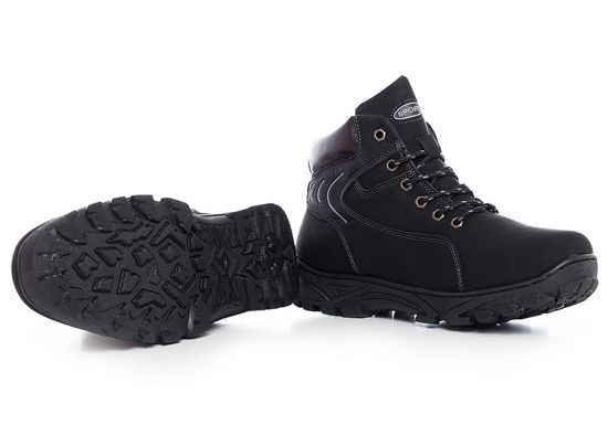 Czarne buty męskie z ocieplaczem /C6-2 Ae70 S471/ 
