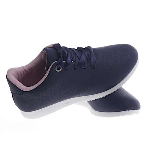 Granatowe sznurowane buty sportowe /C1-2 13133  S298/