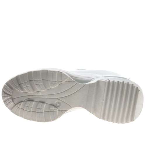 Białe buty sportowe sneakersy na koturnie /A6-2 7954 S314/