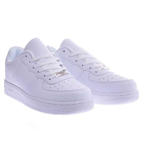 Białe trampki sneakersy na platformie /E10-3 12440 T592/ 