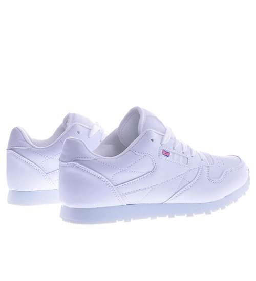 Wiązane białe buty sportowe /E8-3 12568  T592/