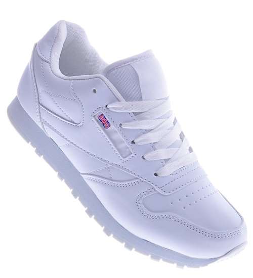 Wiązane białe buty sportowe /E8-3 12568  T592/