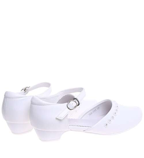Białe komunijne buty dziewczęce /G11-2 15971 T593/
