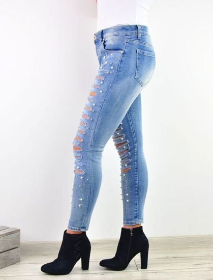 Spodnie Jeansy z dziurami /F8-1 Cx134 M621/ Niebieskie