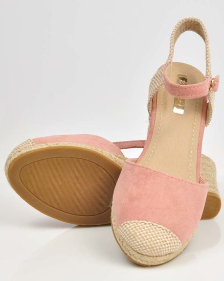 Różowe sandały espadryle z odkrytymi piętami /E2-1 3403 S424/