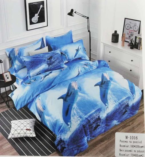 Błękitny komplet pościeli z delfinami Home Textile /G11-2 P013 G2/