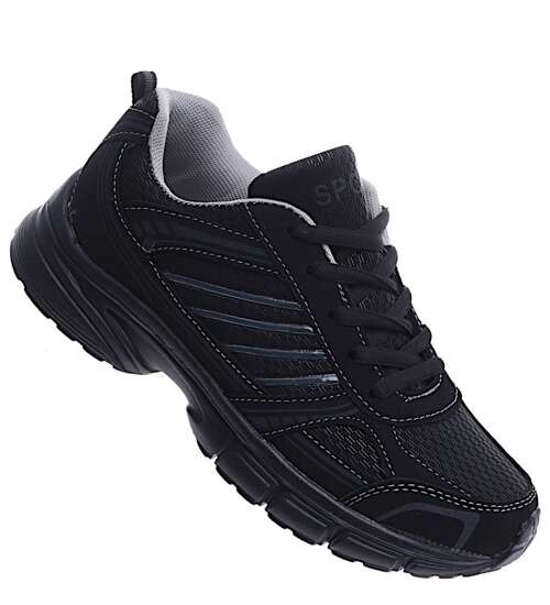 Lekkie czarne damskie buty sportowe /B5-2 15996 T340/