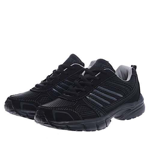 Lekkie czarne damskie buty sportowe /B5-2 15996 T340/