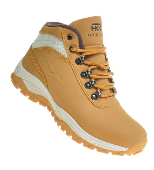 Uniwersalne buty zimowe ocieplane Żółte /A8-2 10113 S593/