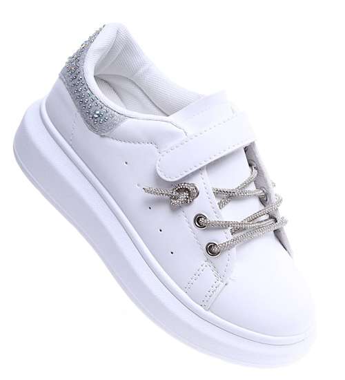 Białe dziewczęce sneakersy na platformie /A7-2 14751 T513/