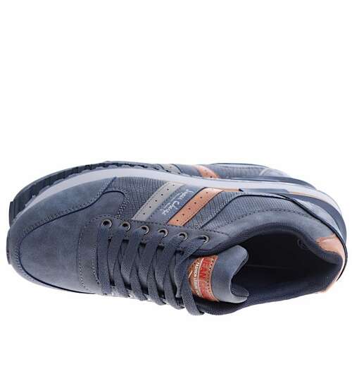 Wiązane casualowe buty sportowe Navy /E1-3 16678  T428/